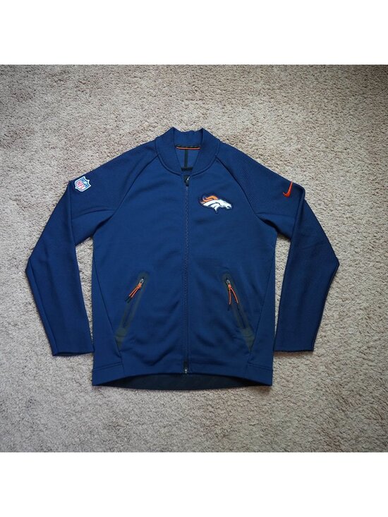 Nike Other - Nike NFL Denver Broncos Jacket Mens M Blue On Field Dri-Fit Full Zip Sweatshirt